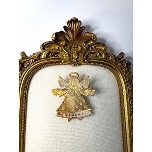 Vintage OTC Gold Tone Angel Brooch Pin Love Hope Christmas Holiday